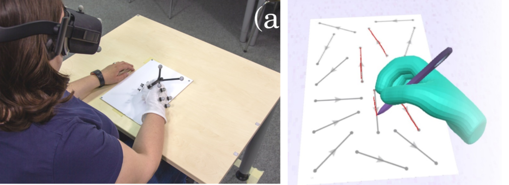VRSketch: Investigating 2D sketching in virtual reality with different levels of hand and pen transparency